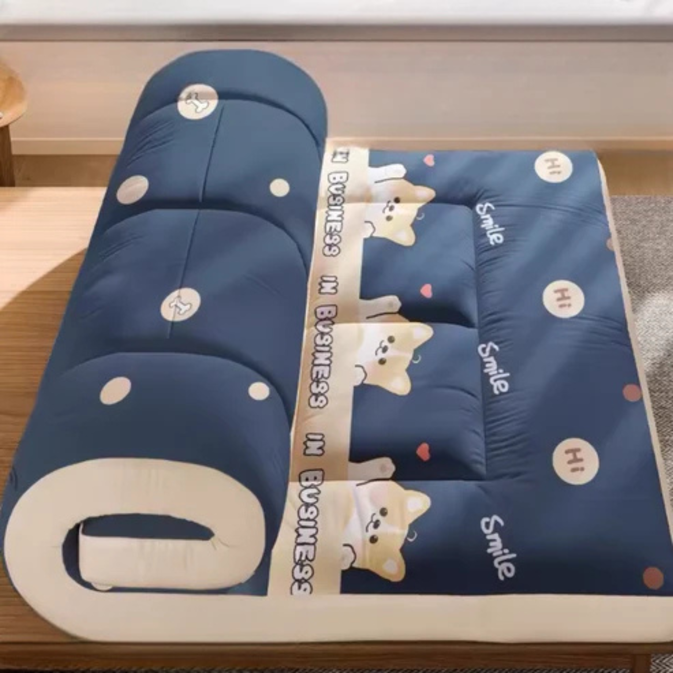 Futon japonais pliable en fibre de soja –  Matelas futon confortable pour chambre, dortoir ou salon