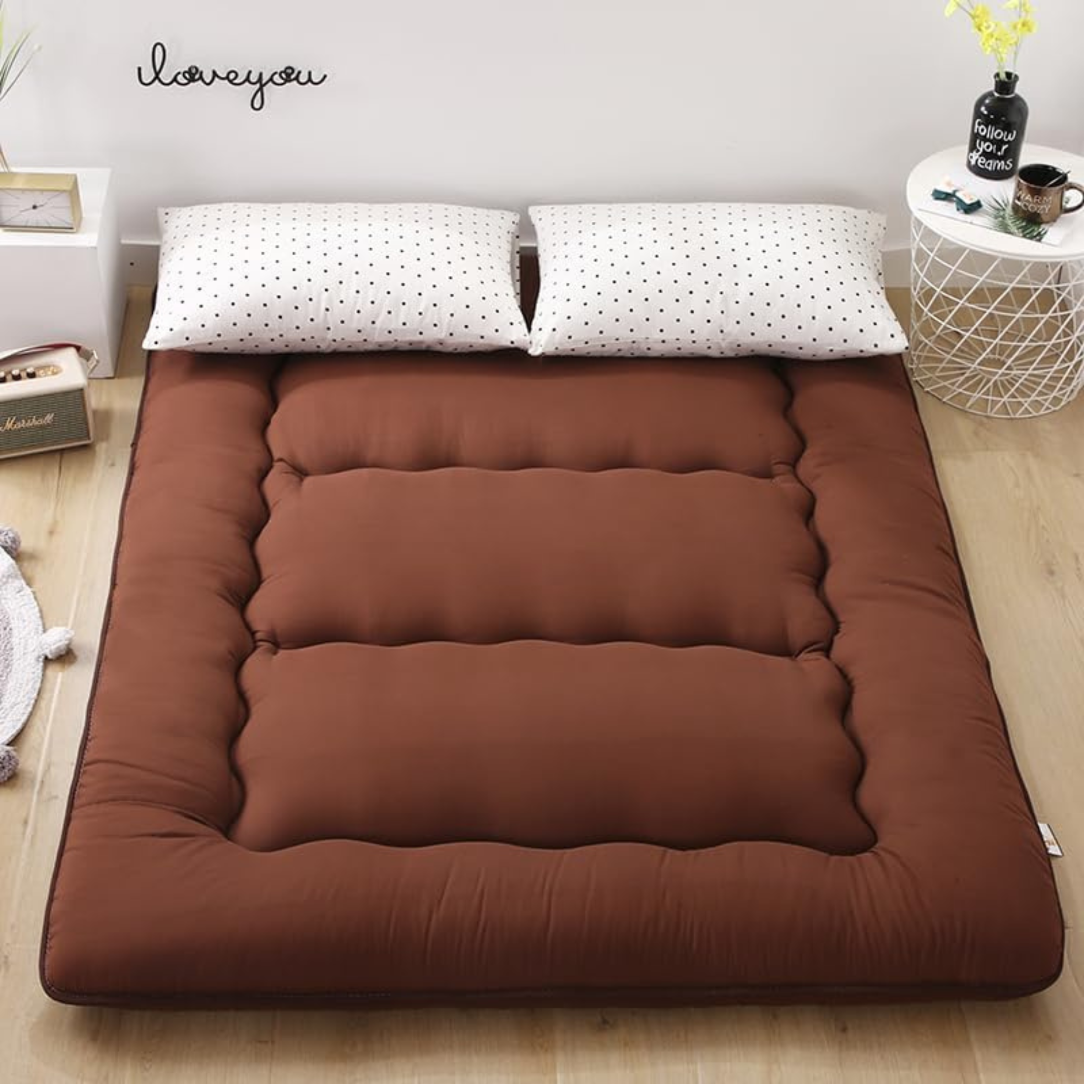 Futon japonais – Matelas futon de sol épais, pliable et respirant – futon confortable et facile à ranger