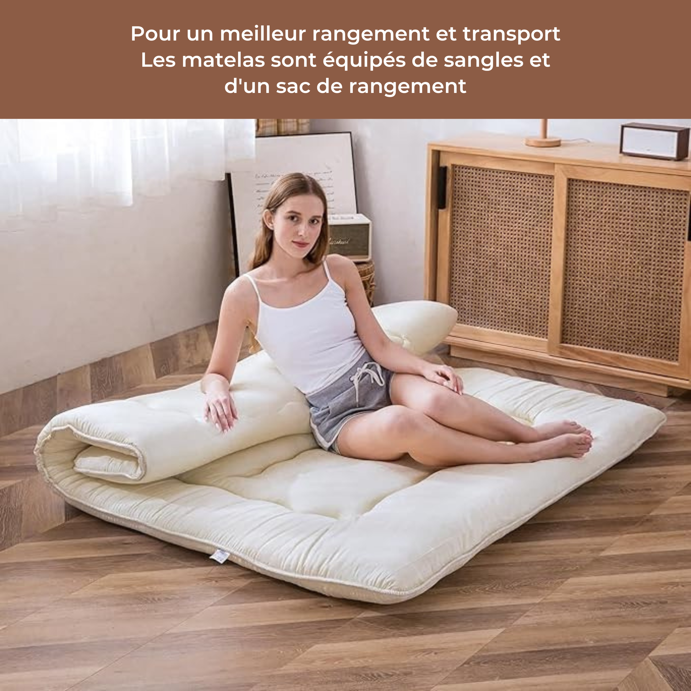 Matelas futon japonais pliable – coton respirant