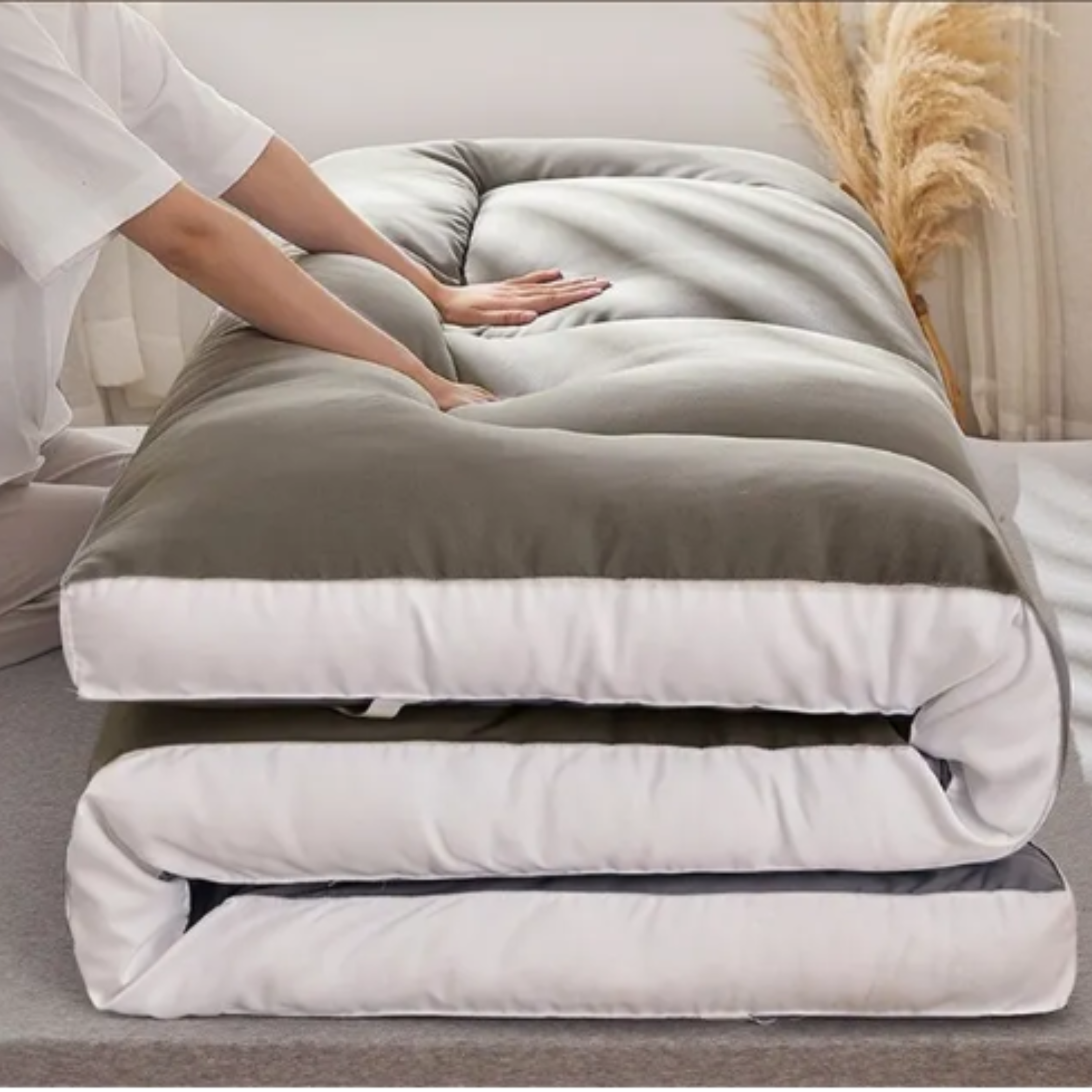 Futon japonais pliable en fibre de soja –  Matelas futon confortable pour chambre, dortoir ou salon