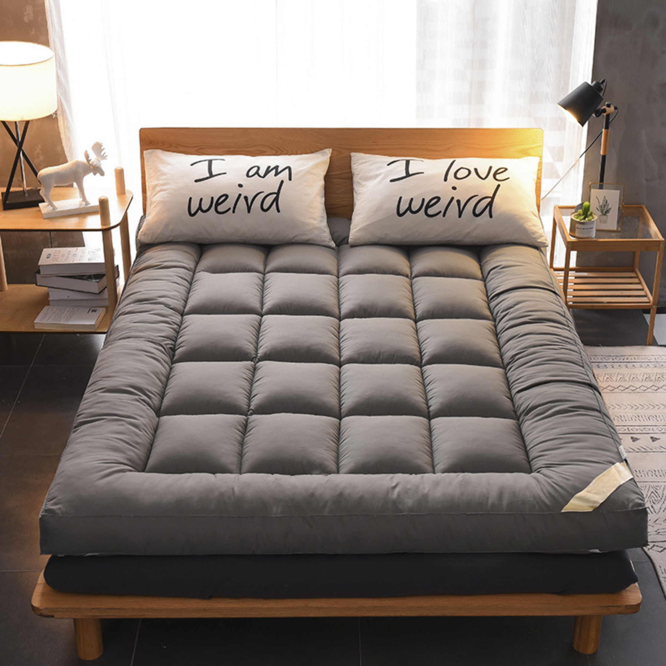 Futon japonais pliable en fibre de soja –  Matelas futon confortable pour chambre, dortoir ou salon