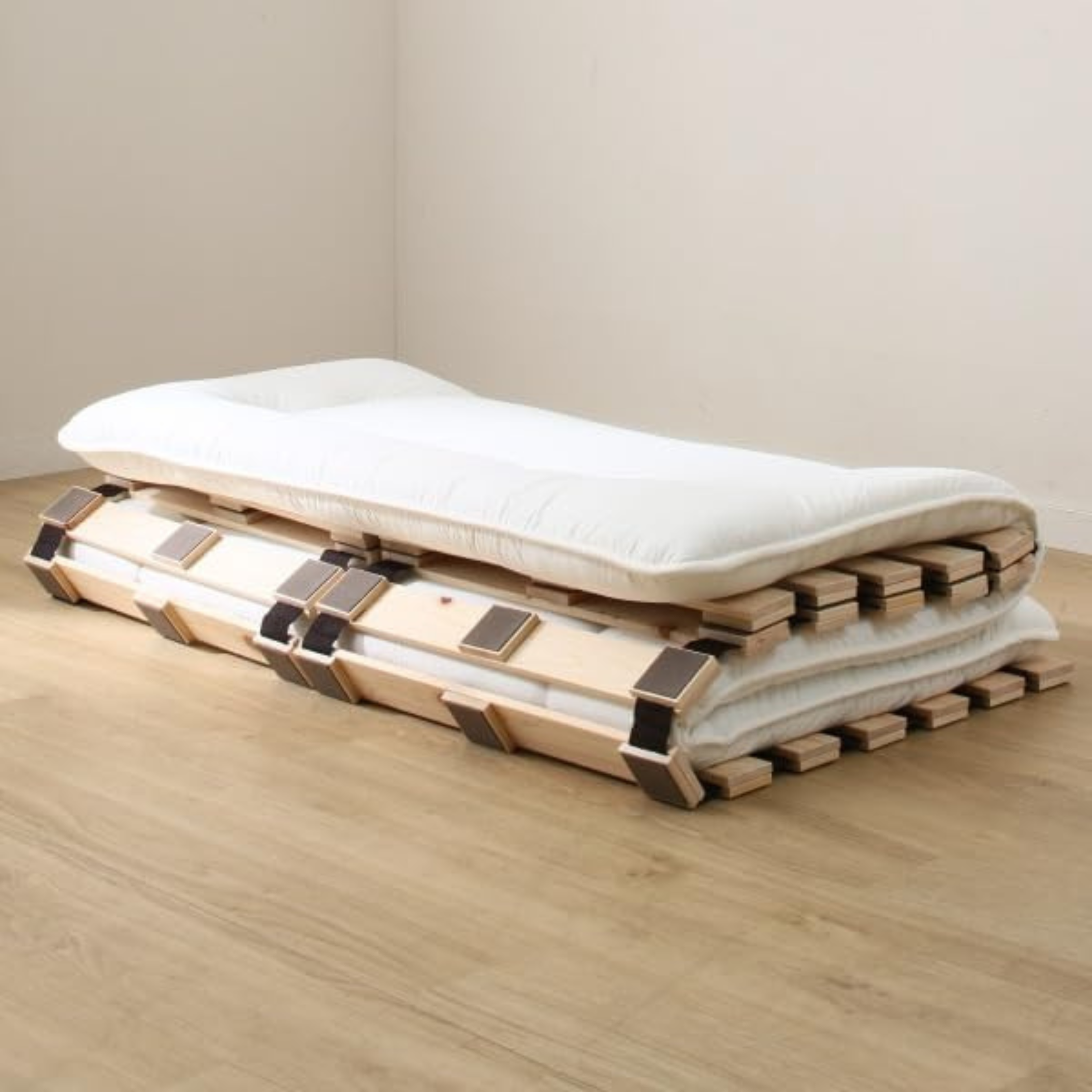 Sommiers à lattes pliable en bois – Support minimaliste pour futon ou matelas