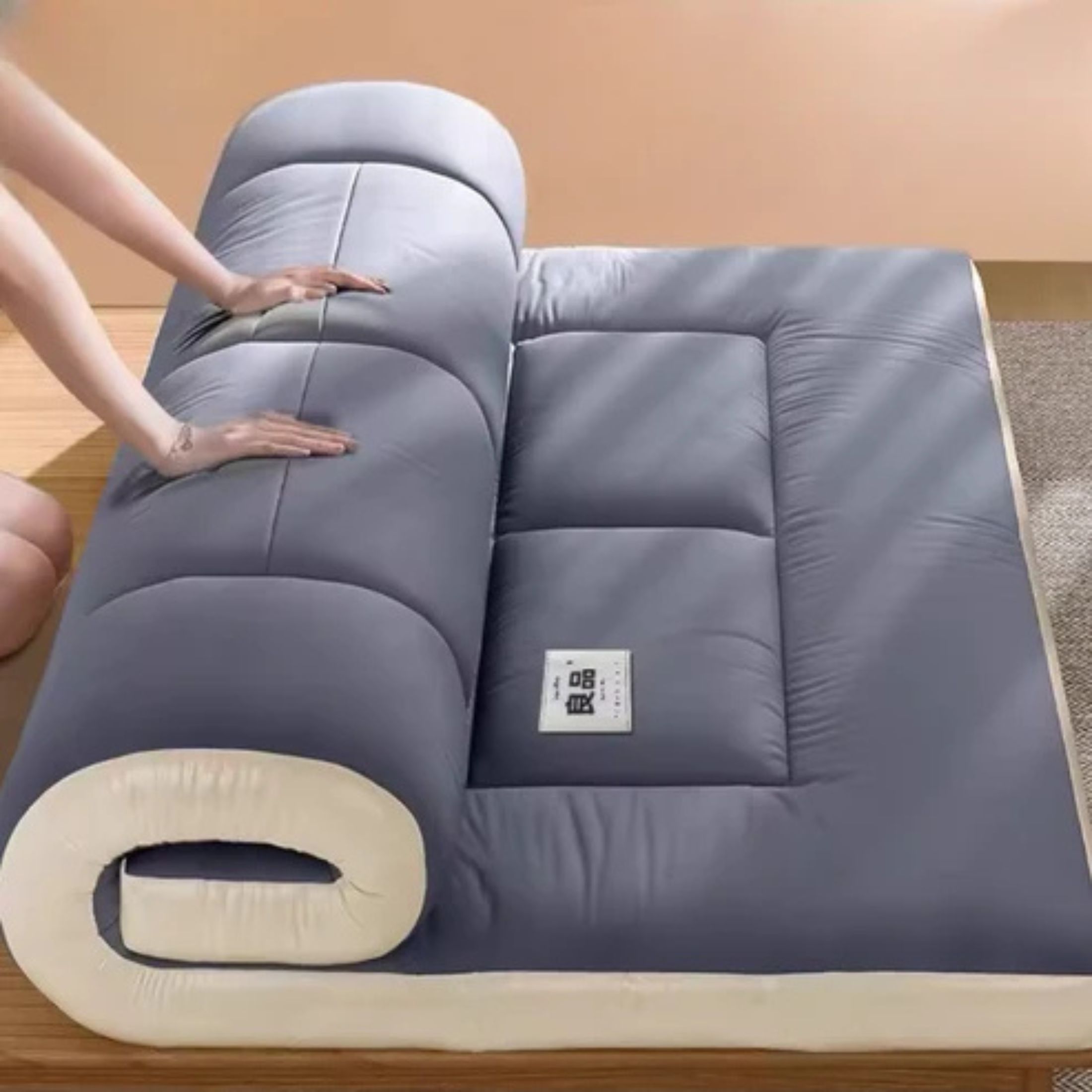 Futon japonais pliable en fibre de soja –  Matelas futon confortable pour chambre, dortoir ou salon